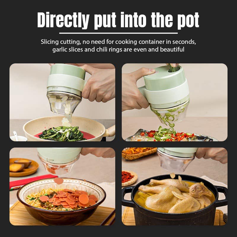 Multi-Functional 4 In 1 Electric Handheld Cooking Hammer Food Chopper