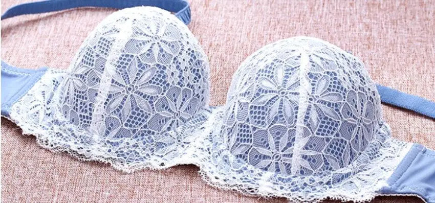 Luxury 1/2 Cup Push Up Floral Embroidery Lace Women Bra Panty Set ANB94