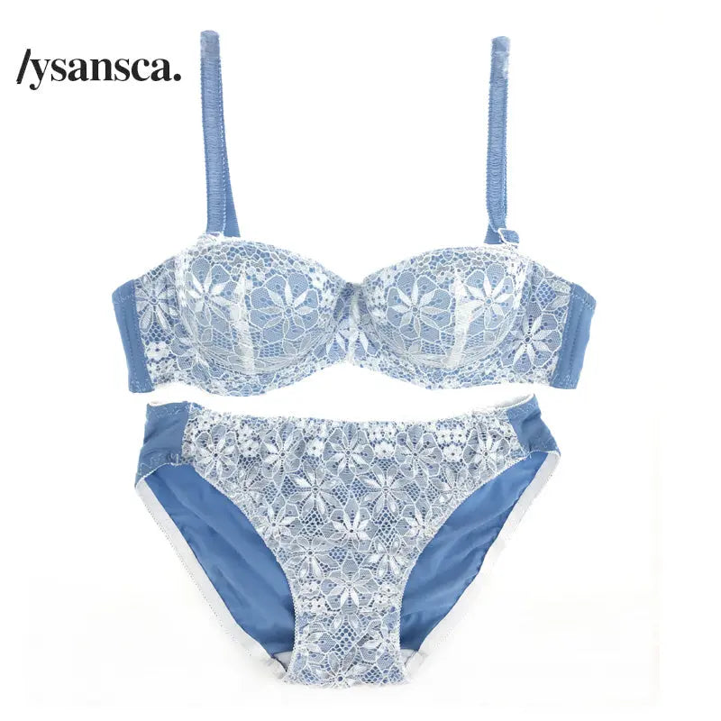 Luxury 1/2 Cup Push Up Floral Embroidery Lace Women Bra Panty Set ANB94