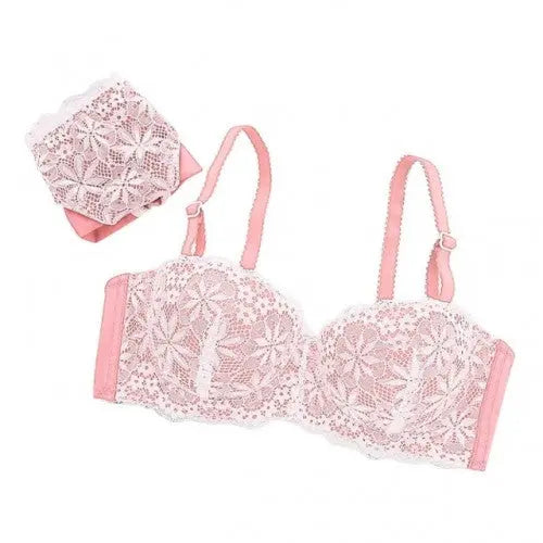 Luxury 1/2 Cup Push Up Floral Embroidery Lace Women Bra Panty Set ANB94