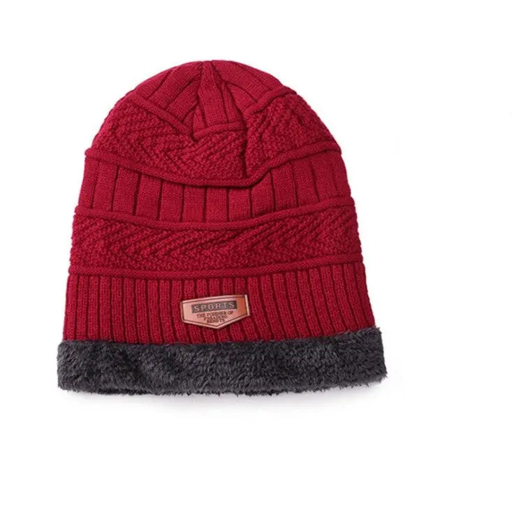 2pcs Ski Cap and Scarf Set Cold Warm Winter Hat for Women Men Knitted Bonnet Warm Cap ANB94