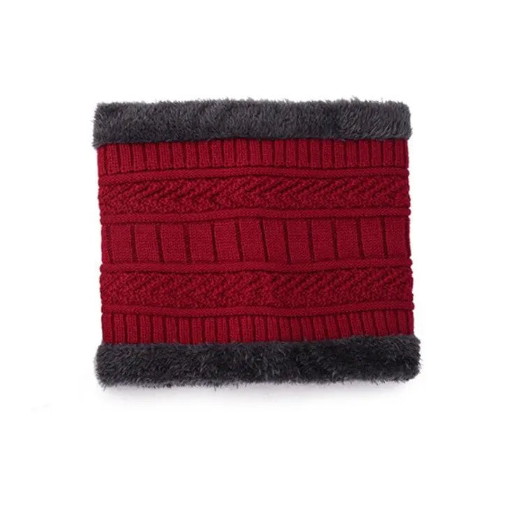 2pcs Ski Cap and Scarf Set Cold Warm Winter Hat for Women Men Knitted Bonnet Warm Cap ANB94