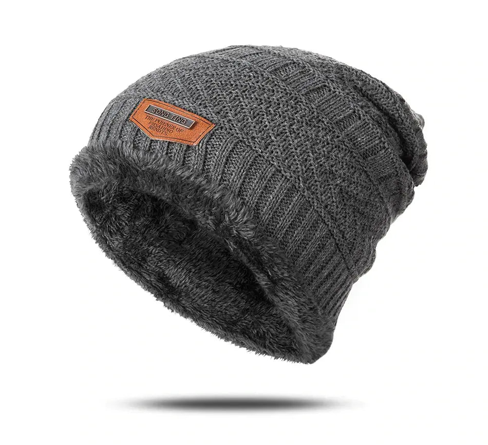 2pcs Ski Cap and Scarf Set Cold Warm Winter Hat for Women Men Knitted Bonnet Warm Cap ANB94