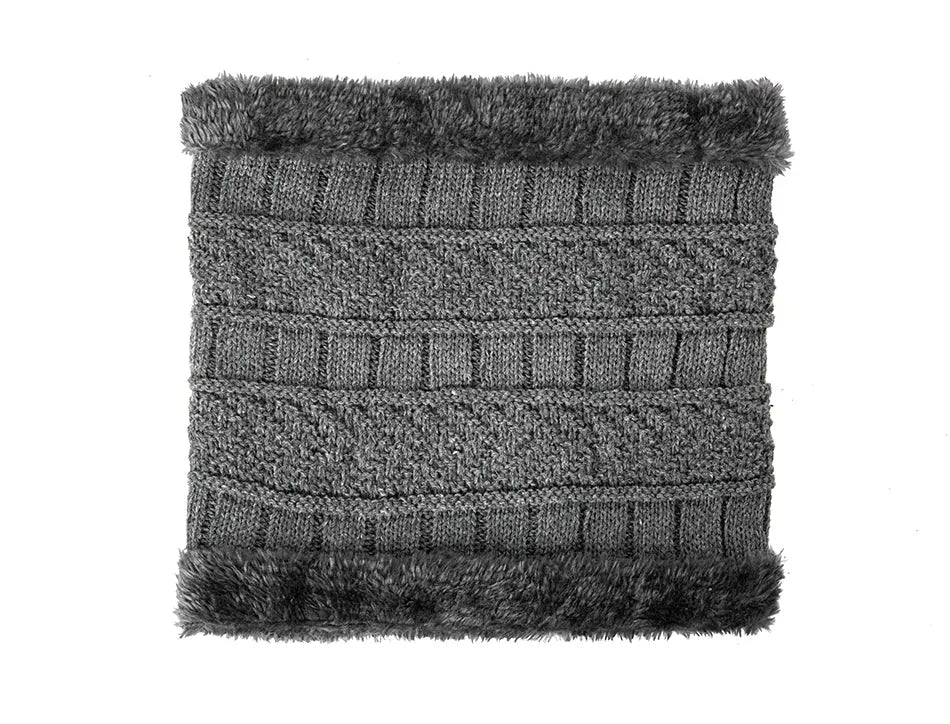 2pcs Ski Cap and Scarf Set Cold Warm Winter Hat for Women Men Knitted Bonnet Warm Cap ANB94