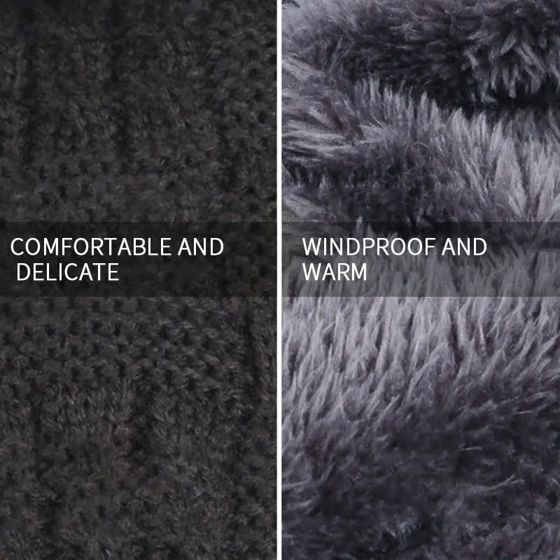 2pcs Ski Cap and Scarf Set Cold Warm Winter Hat for Women Men Knitted Bonnet Warm Cap ANB94