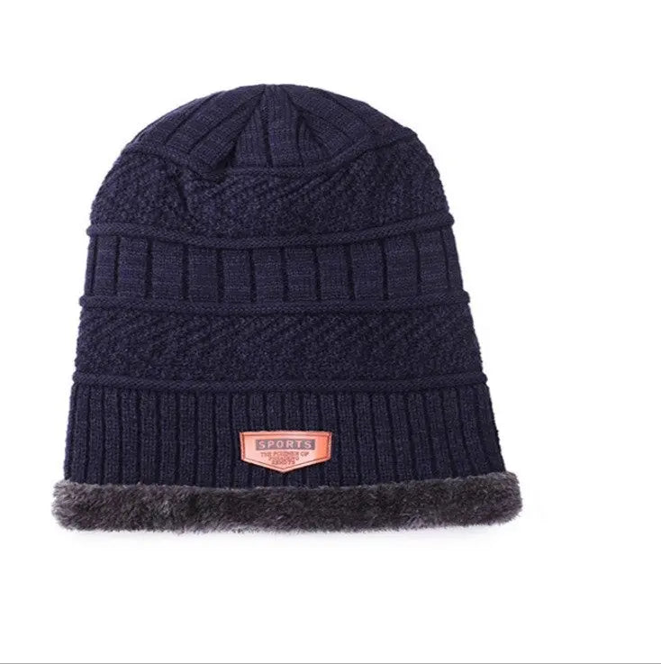 2pcs Ski Cap and Scarf Set Cold Warm Winter Hat for Women Men Knitted Bonnet Warm Cap ANB94