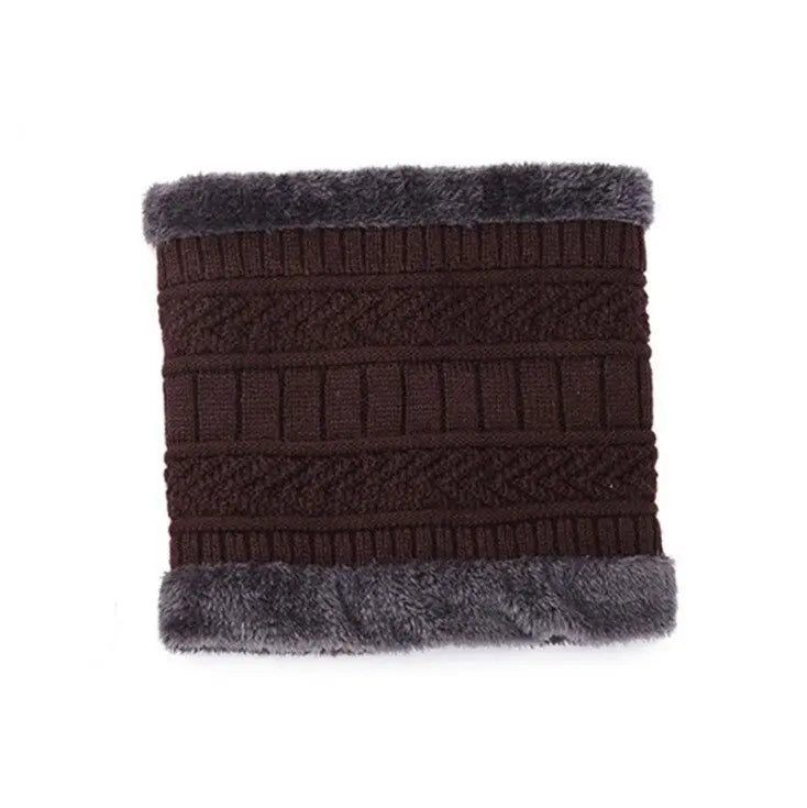 2pcs Ski Cap and Scarf Set Cold Warm Winter Hat for Women Men Knitted Bonnet Warm Cap ANB94