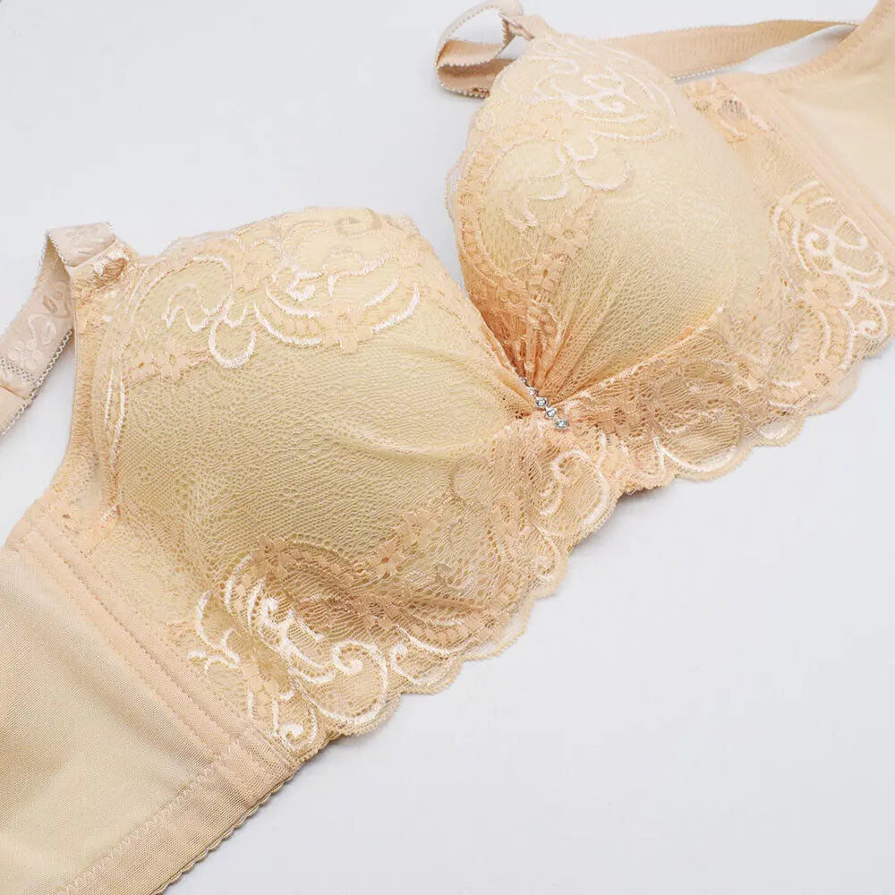 3/4 Cup Lace Push Up Large Size Women Underwear Bralette Thin Section Cup Bra ANB94