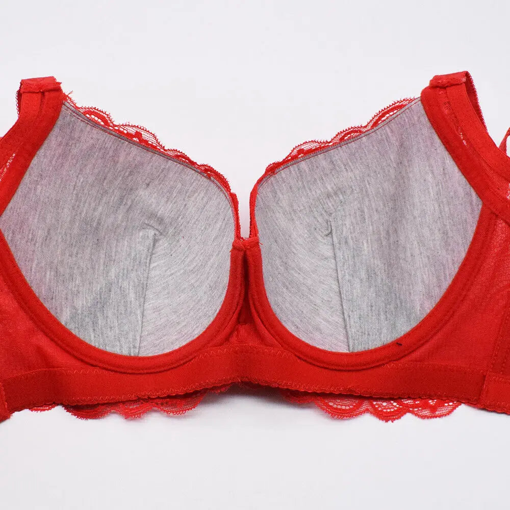 3/4 Cup Lace Push Up Large Size Women Underwear Bralette Thin Section Cup Bra ANB94