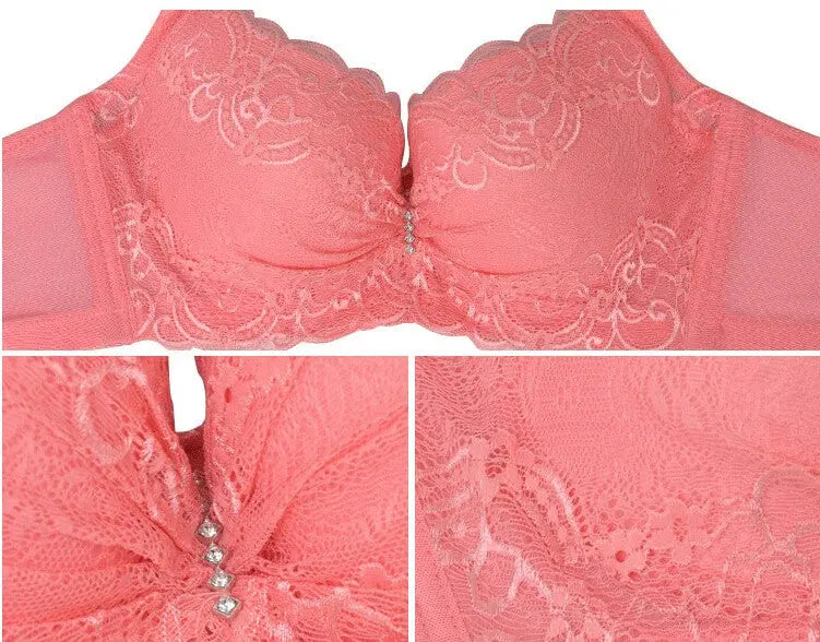3/4 Cup Lace Push Up Large Size Women Underwear Bralette Thin Section Cup Bra ANB94