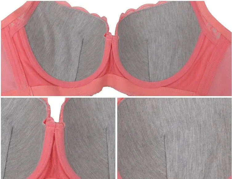 3/4 Cup Lace Push Up Large Size Women Underwear Bralette Thin Section Cup Bra ANB94