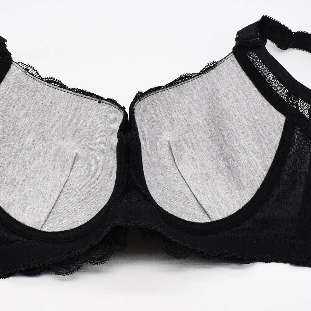 3/4 Cup Lace Push Up Large Size Women Underwear Bralette Thin Section Cup Bra ANB94