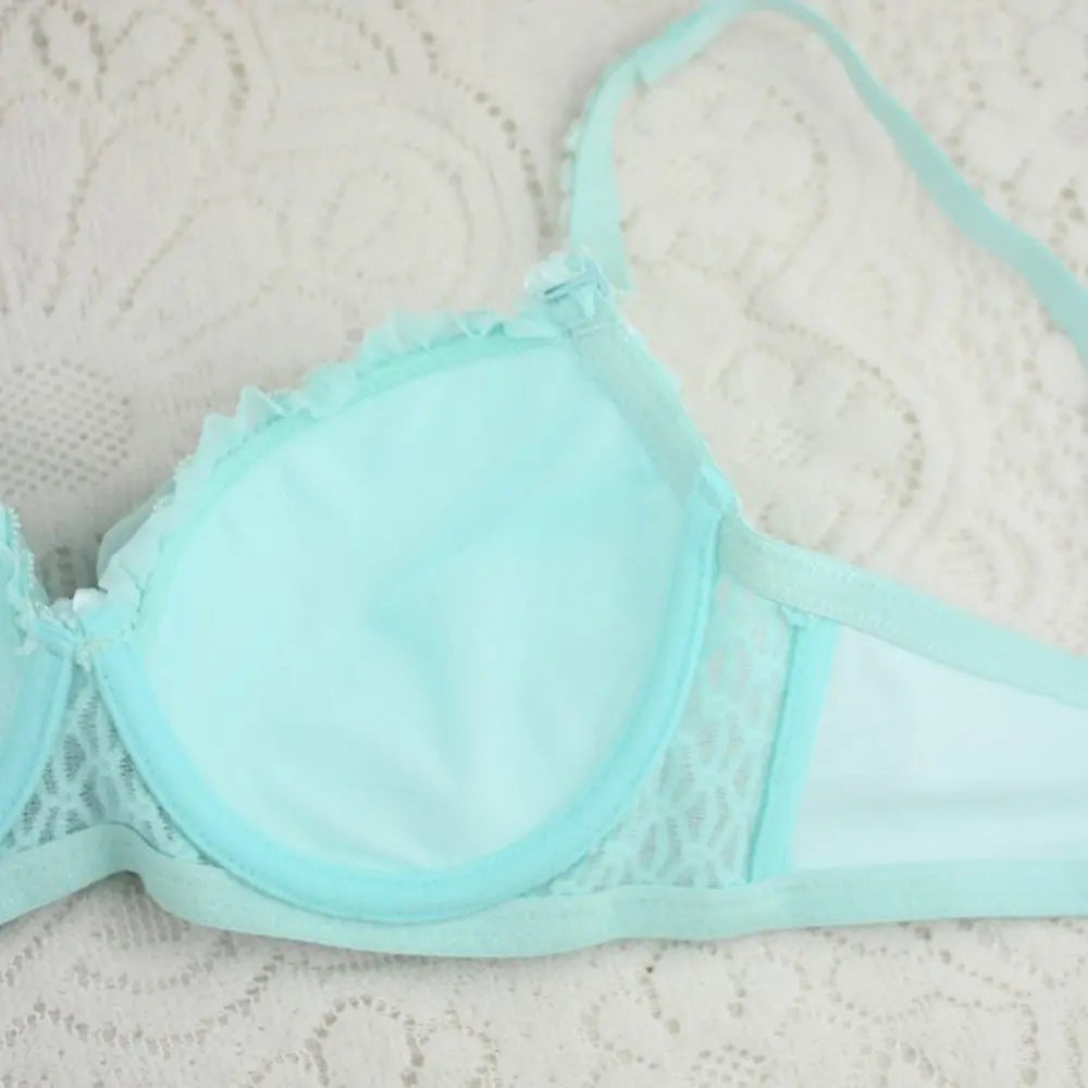 Seamless Lace Bras Set Adjustable Strap Ruffle Push-Up 3/4 Cup Lace Underwear Bra Set ANB94