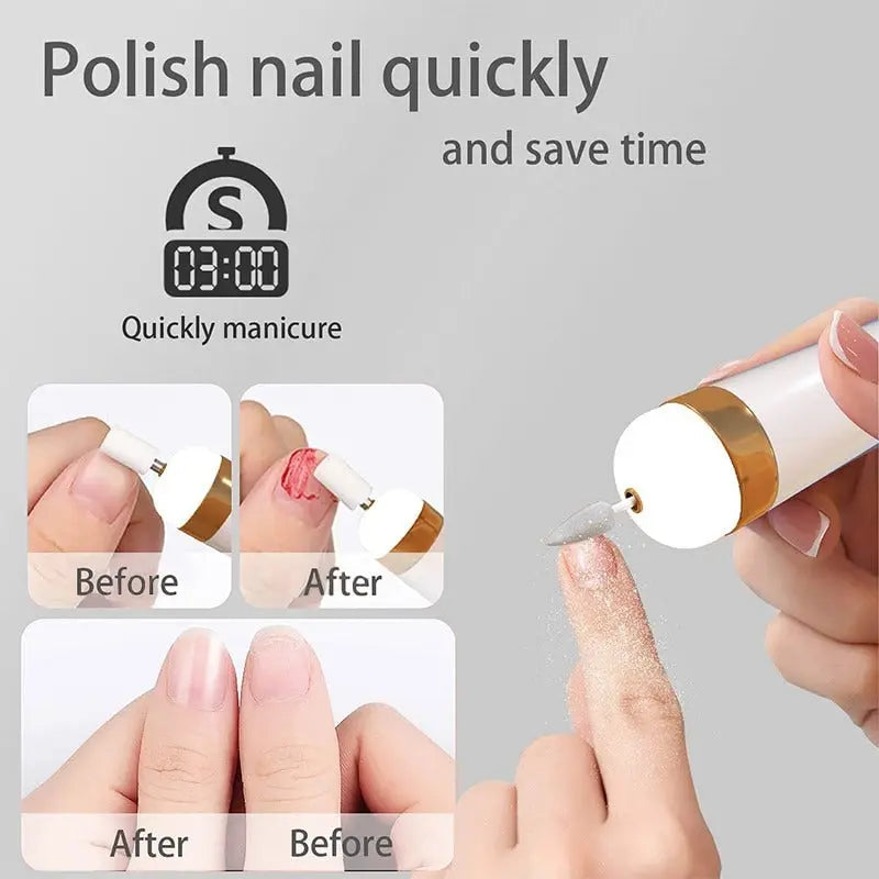 5 In 1 Electric Nail Set Manicure Machine Nail Drill File Grinder Grooming Kit Polisher Remover ANB94