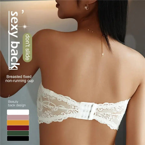 Floral Lace Strapless Bra