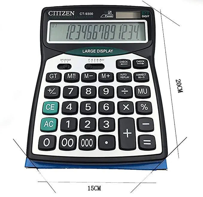CT-9300 14 Digit Desktop Solar Dual Power Calculator ANB94