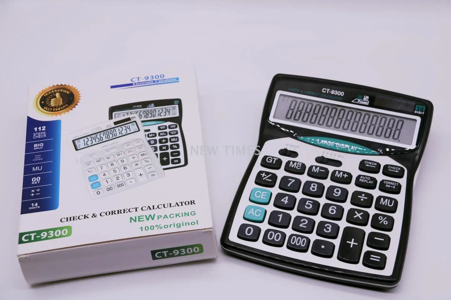 CT-9300 14 Digit Desktop Solar Dual Power Calculator ANB94