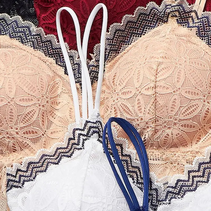Casual Lace Embroidered Tube Top Woman Seamless Push Up Lace Bra ANB94