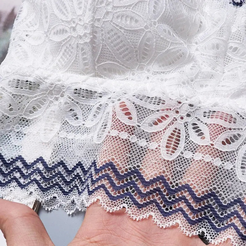 Casual Lace Embroidered Tube Top Woman Seamless Push Up Lace Bra ANB94
