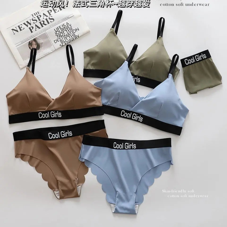Cool Girls Triangle Cup Comfortable Light Padded Bra and Panty Set ANB94