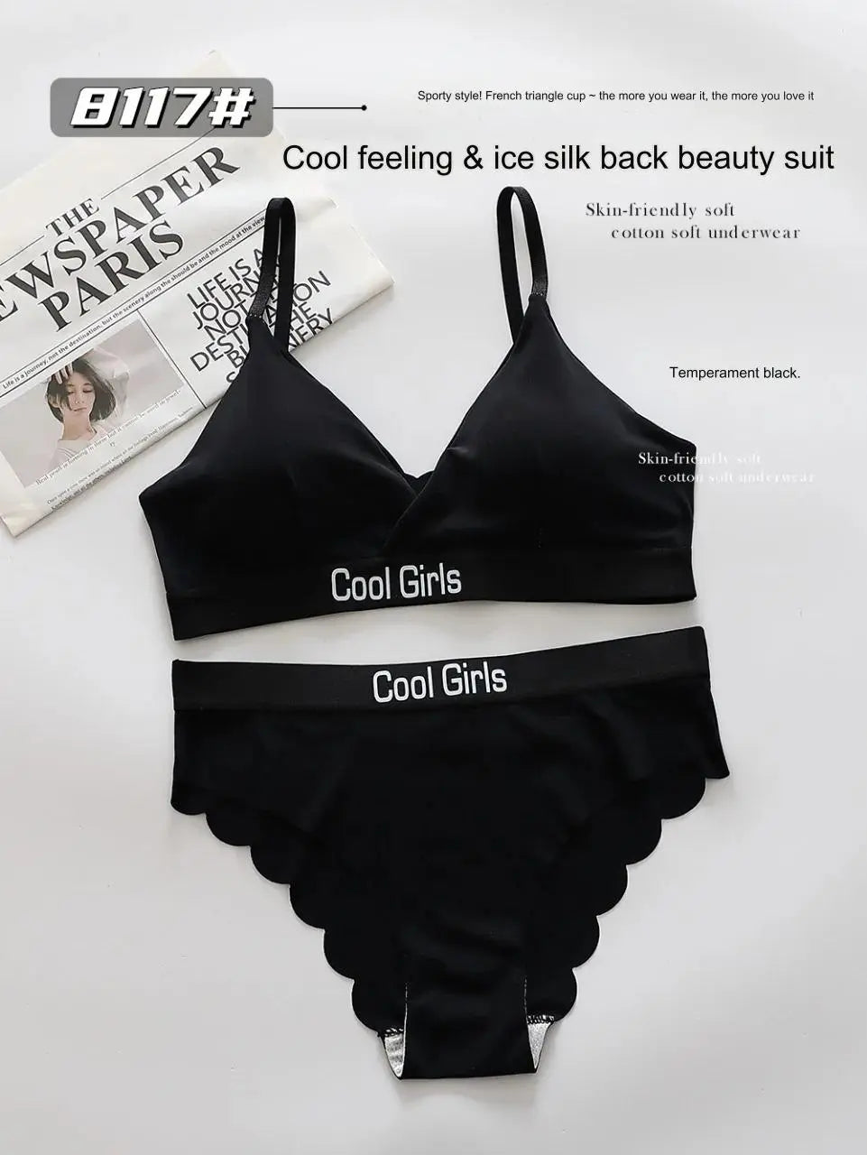 Cool Girls Triangle Cup Comfortable Light Padded Bra and Panty Set ANB94