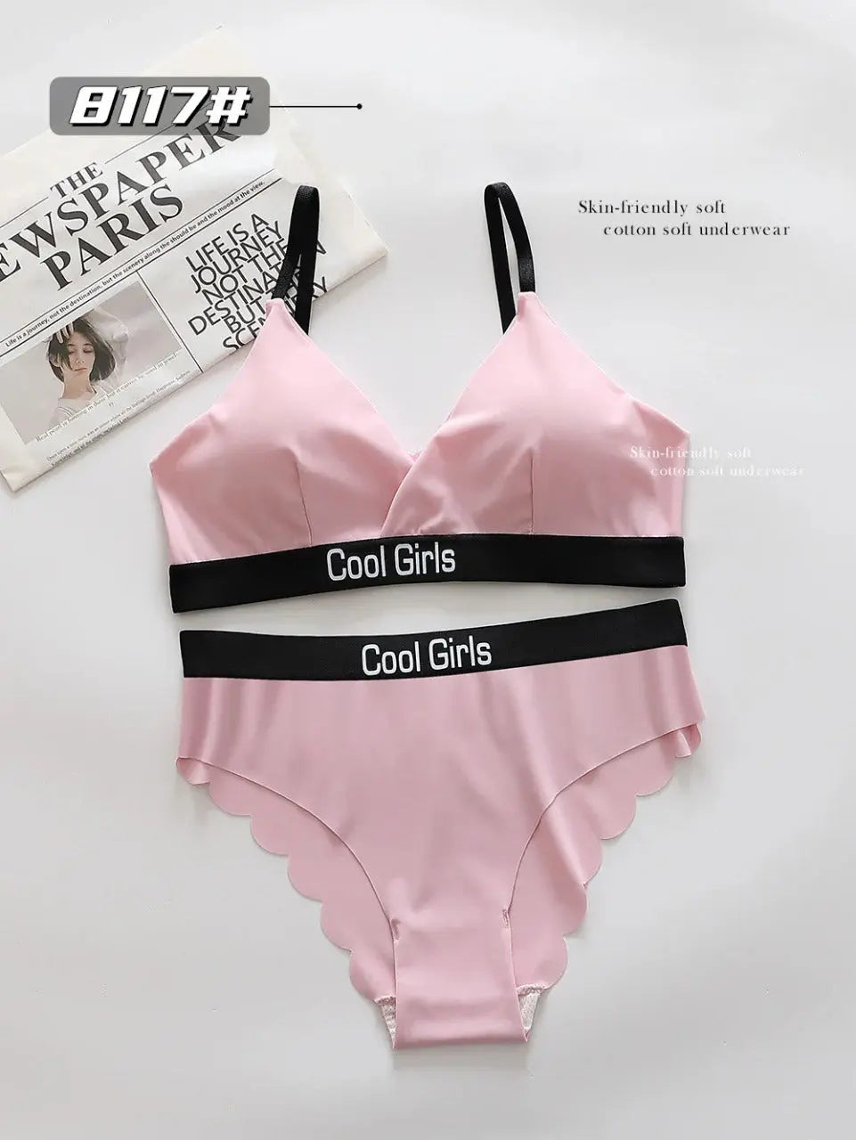 Cool Girls Triangle Cup Comfortable Light Padded Bra and Panty Set ANB94