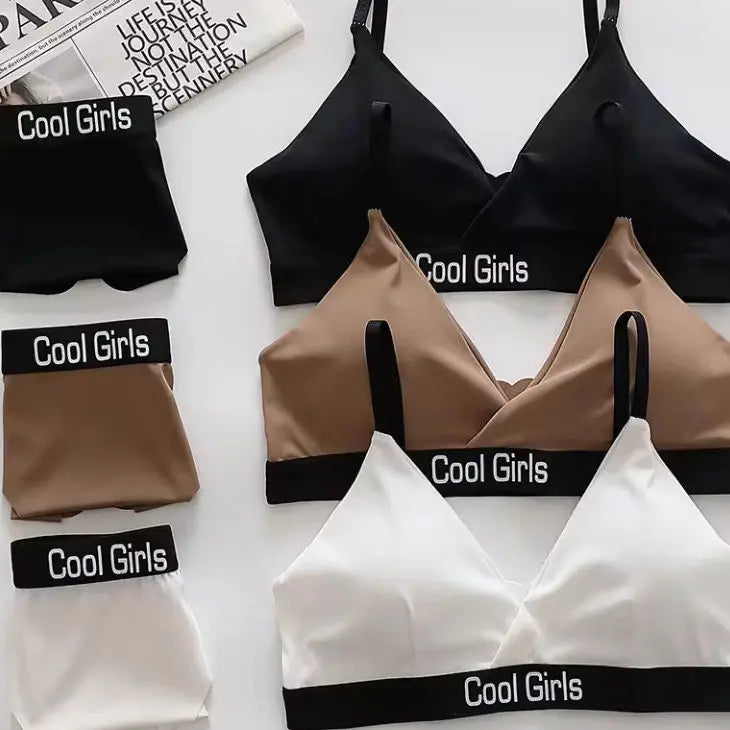 Cool Girls Triangle Cup Comfortable Light Padded Bra and Panty Set ANB94