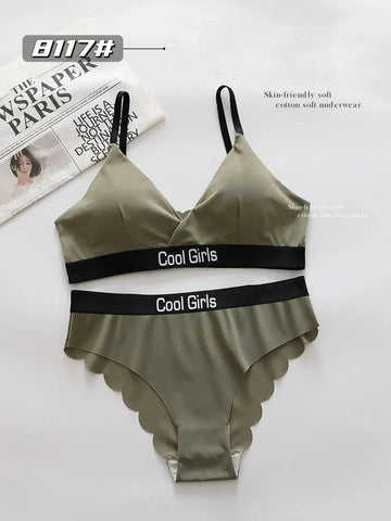Cool Girls Triangle Cup Comfortable Light Padded Bra and Panty Set ANB94