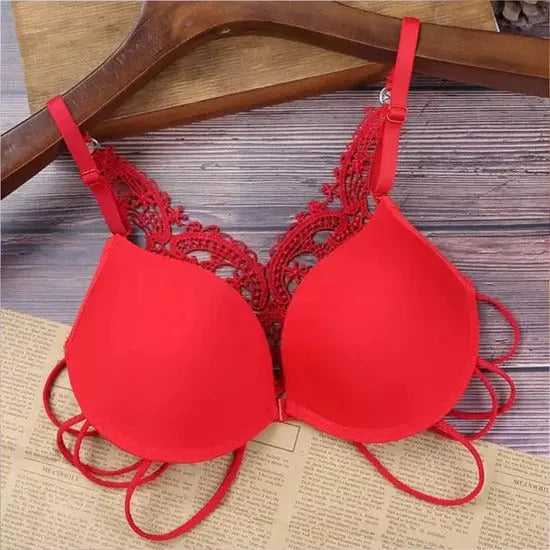Elegant Crochet Butterfly Back Double Padded Front Open Bra ANB94