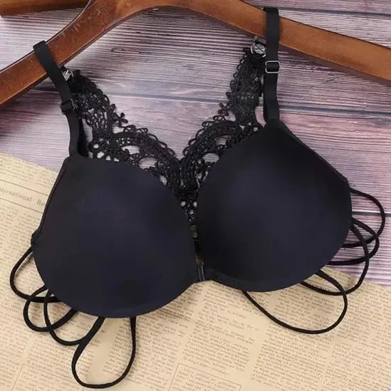 Elegant Crochet Butterfly Back Double Padded Front Open Bra ANB94