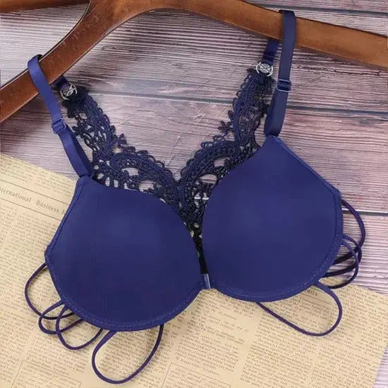 Elegant Crochet Butterfly Back Double Padded Front Open Bra ANB94