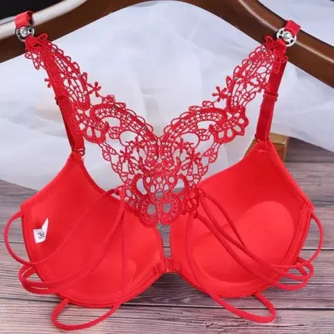 Elegant Crochet Butterfly Back Double Padded Front Open Bra ANB94