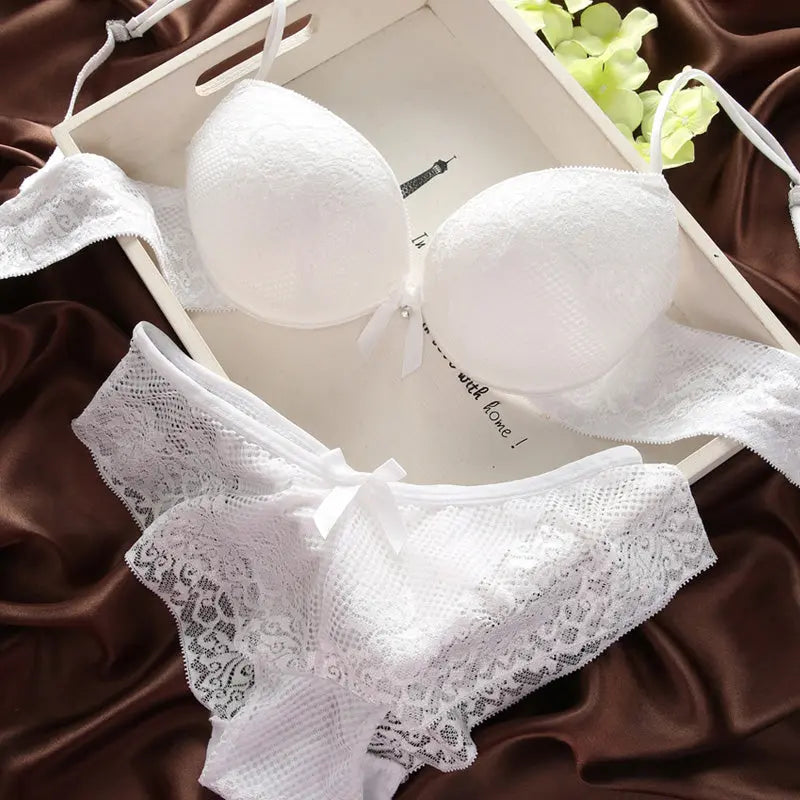 Luxurious Vintage Lace Push Up Bra Set ANB94