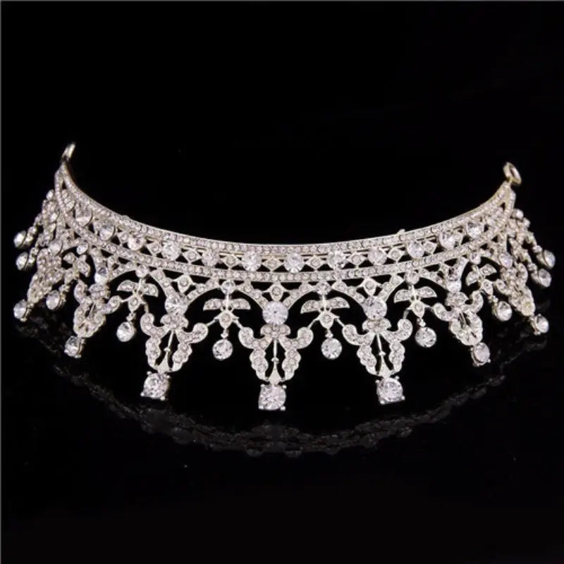 Luxury Crystal Tiara Crowns Princess Queen Pageant Prom Rhinestone Veil Tiara Headband Hair Accessory ANB94