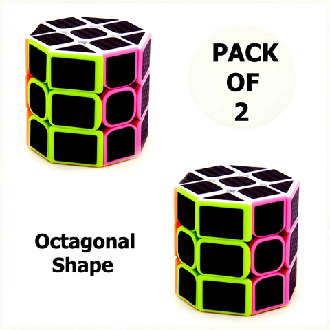 Pack Of 2 Colorful Octagonal Shaped Puzzle Cube Toys (3x3x3) ANB94