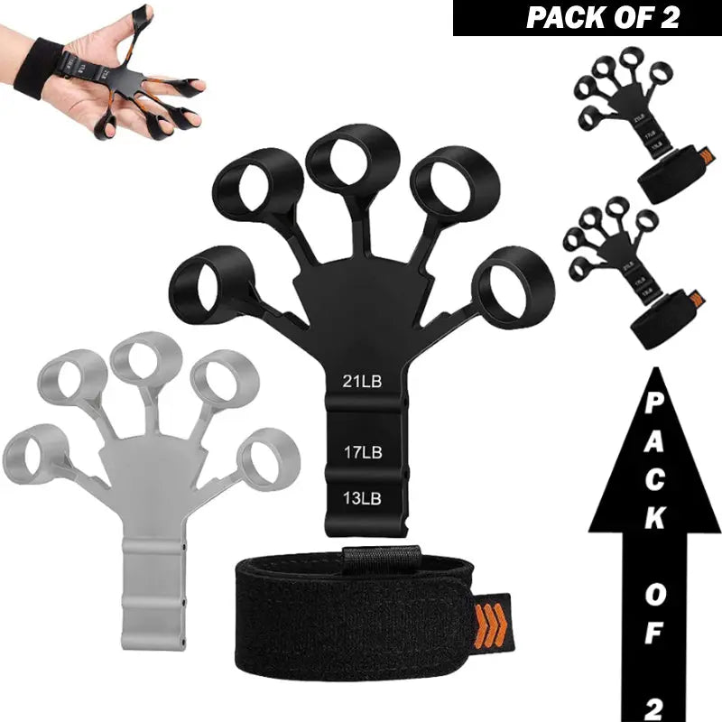 Pack Of 2 High-Quality Silicone Finger Trainer Comfortable And Easy Grip Hand Strengthener ANB94