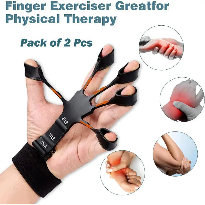 Pack Of 2 High-Quality Silicone Finger Trainer Comfortable And Easy Grip Hand Strengthener ANB94