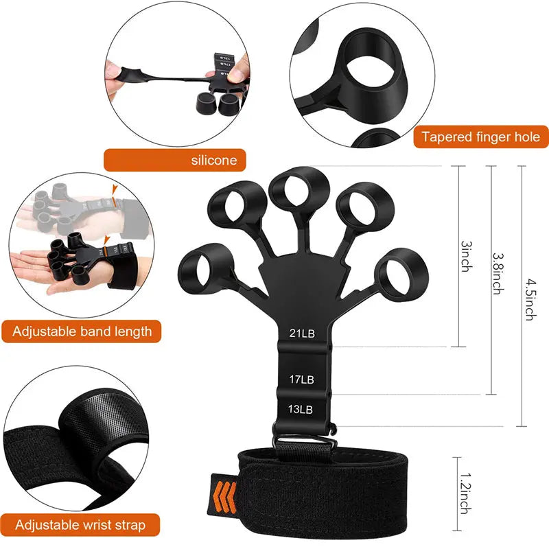 Pack Of 2 High-Quality Silicone Finger Trainer Comfortable And Easy Grip Hand Strengthener ANB94