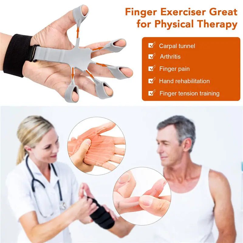Pack Of 2 High-Quality Silicone Finger Trainer Comfortable And Easy Grip Hand Strengthener ANB94