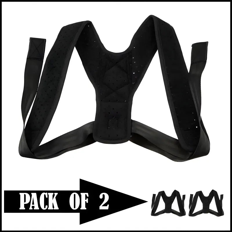 Pack Of 2 Posture Corrector Adjustable Back And Shoulder Support Correction Belts ANB94