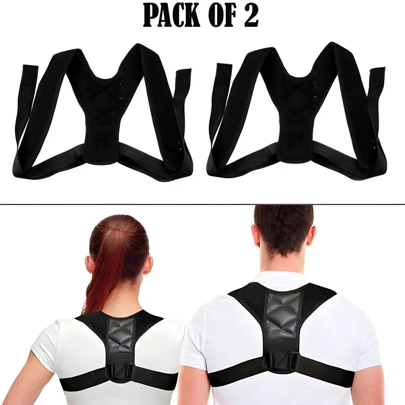 Pack Of 2 Posture Corrector Adjustable Back And Shoulder Support Correction Belts ANB94