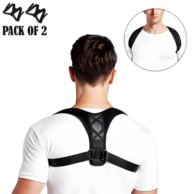 Pack Of 2 Posture Corrector Adjustable Back And Shoulder Support Correction Belts ANB94