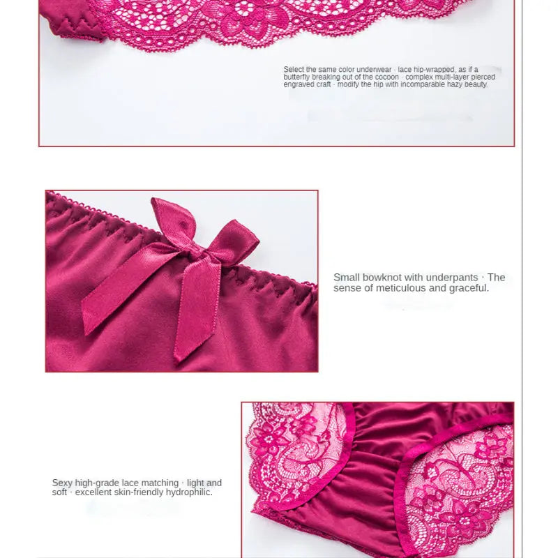 Pack Of 3 Lace Women Panties Seamless Underwear Briefs with Bowknot ANB94