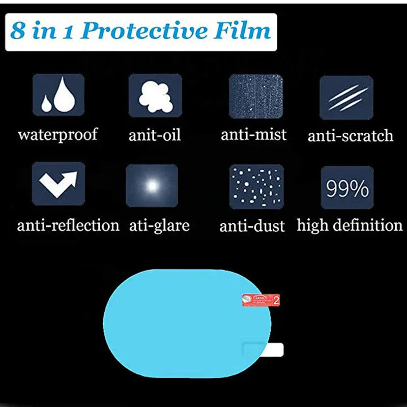 Pack Of 4 Pairs Car Anti-Water Mist Film The Perfect Solution For Clear And Rainproof Rearview Mirrors ANB94