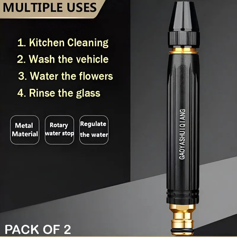 Pack of 2 Multi-Functional High-Pressure Metal Water Spray Nozzles ANB94