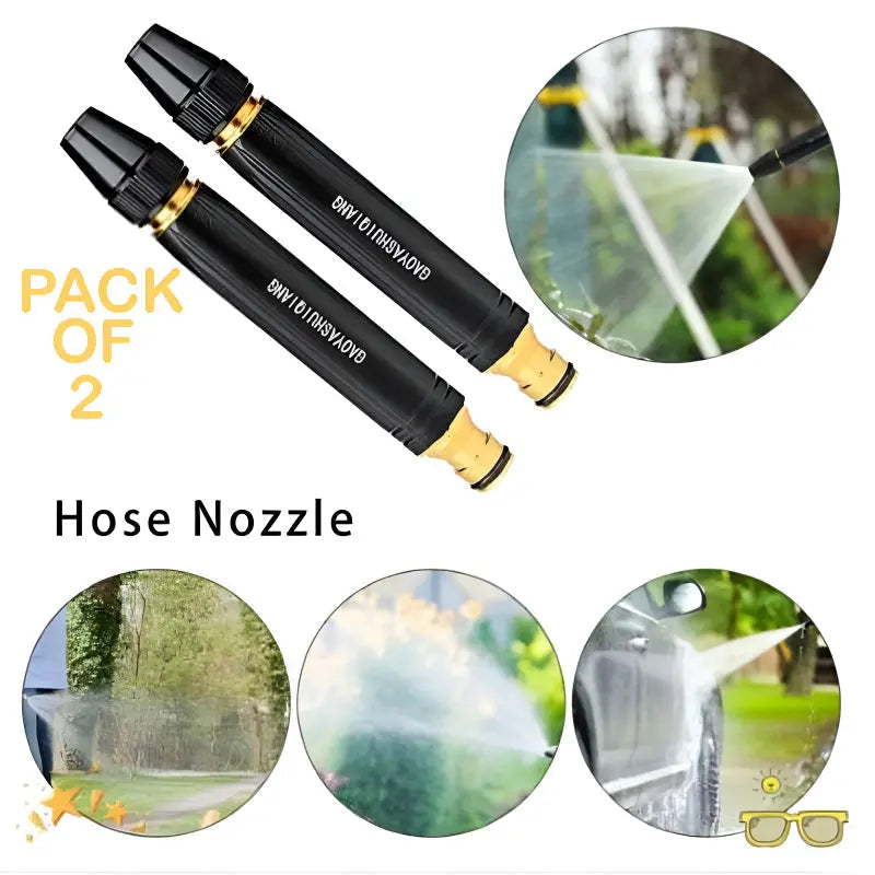 Pack of 2 Multi-Functional High-Pressure Metal Water Spray Nozzles ANB94