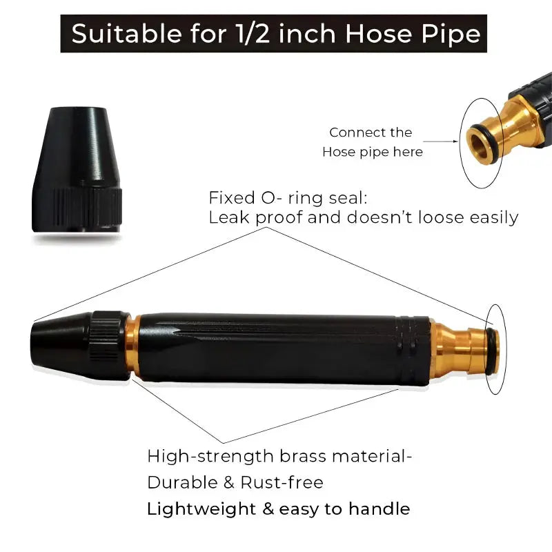 Pack of 2 Multi-Functional High-Pressure Metal Water Spray Nozzles ANB94