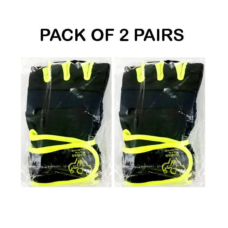 Pack of 2 Pairs Adjustable Wawan Gym Workout Gloves – Comfortable Grip, Durable for Men & Women ANB94