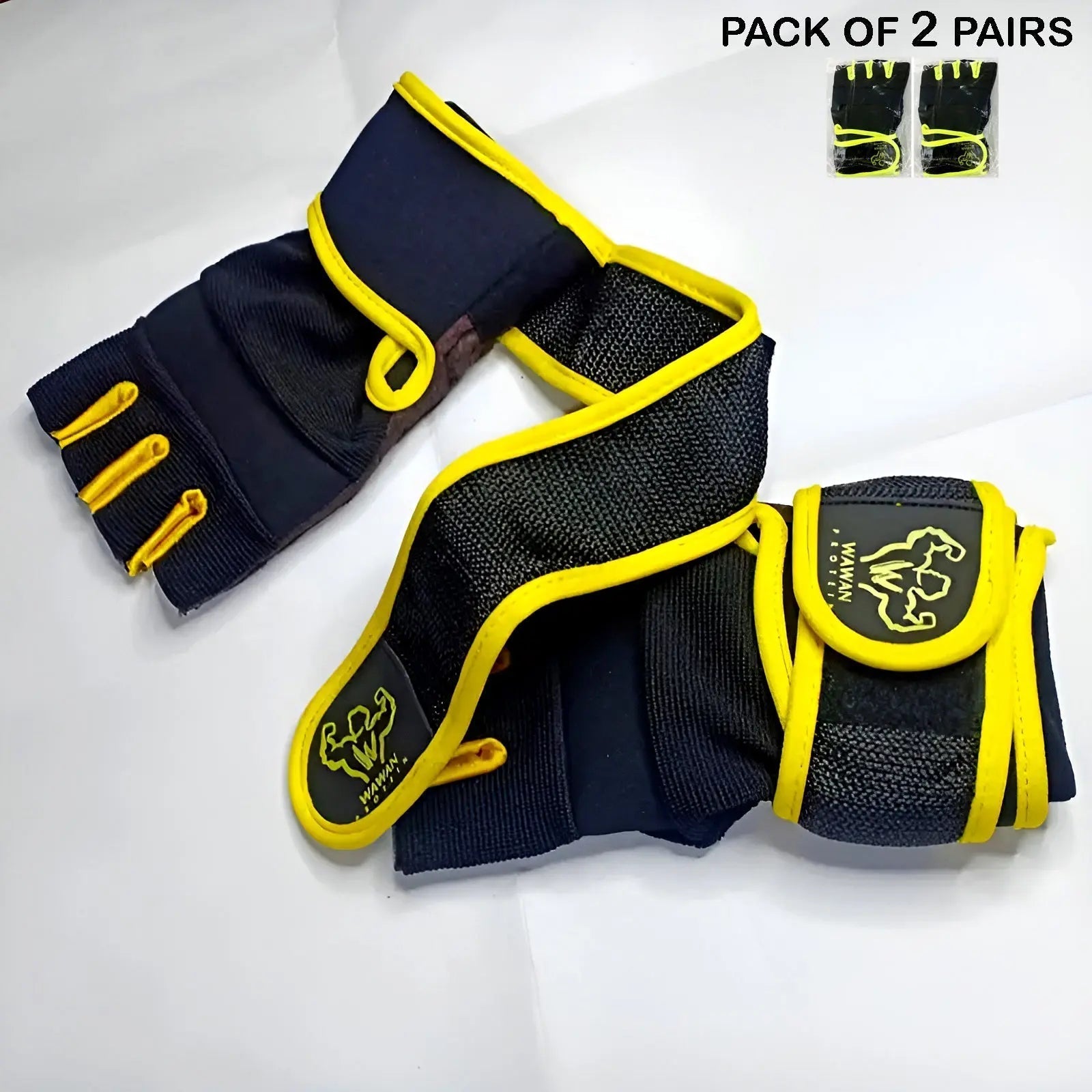 Pack of 2 Pairs Adjustable Wawan Gym Workout Gloves – Comfortable Grip, Durable for Men & Women ANB94