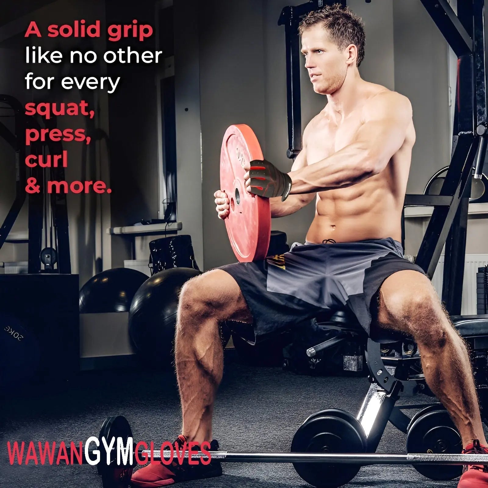 Pack of 2 Pairs Adjustable Wawan Gym Workout Gloves – Comfortable Grip, Durable for Men & Women ANB94